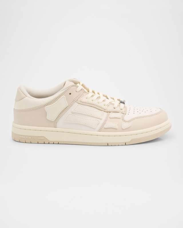 Skeleton Low-Top Leather Sneakers